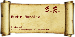 Budin Rozália névjegykártya